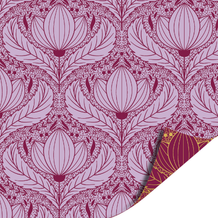 Afbeeldingen van KP® Cadeaupapier 50cm 100m - Luxury lotus purple