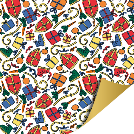 Afbeeldingen van KP® Cadeaupapier 50cm 100m - Mi Ma mijters