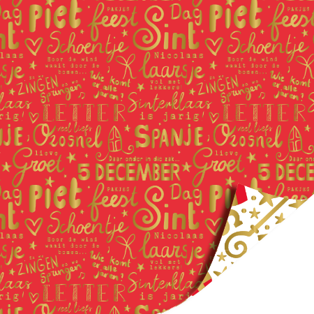 Afbeeldingen van KP® Cadeaupapier 30cm 100m - Mijter pret wit