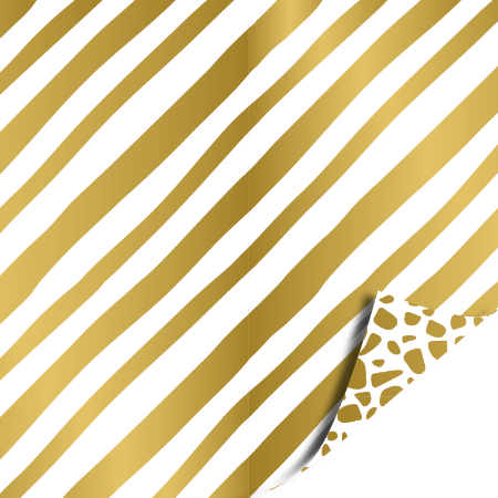 Afbeeldingen van KP® Cadeaupapier 50cm 100m - Painted lines white/gold
