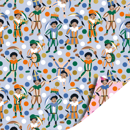 Afbeeldingen van KP® Cadeaupapier 50cm 100m - Pieten pret