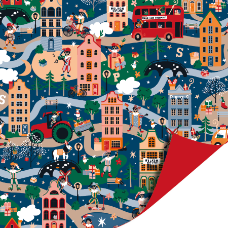 Afbeeldingen van KP® Cadeaupapier 50cm 100m - Sint is in town