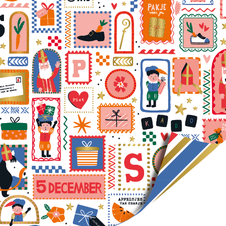 Afbeeldingen van KP® Cadeaupapier 70cm 100m - Sinterklaas pret