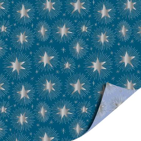 Afbeeldingen van KP® Cadeaupapier 40cm 100m - Stargazing blue/silver