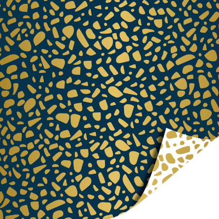Afbeeldingen van KP® Cadeaupapier 40cm 100m - Terrazzo donkerblauw