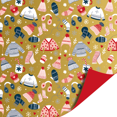 Afbeeldingen van KP® Cadeaupapier 30cm 100m - Warm winter