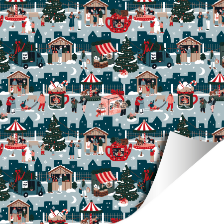 Afbeeldingen van KP® Cadeaupapier 50cm 100m - Winter fair