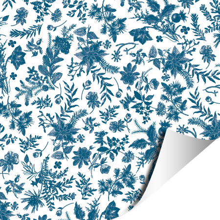 Afbeeldingen van KP® Cadeaupapier 50cm 100m - Winter nature blue