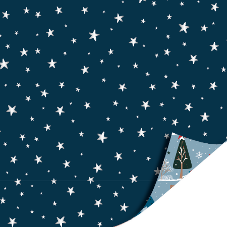 Afbeeldingen van KP® Cadeaupapier 50cm 100m - Winter wonderland blue
