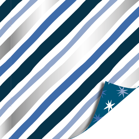 Afbeeldingen van KP® Cadeaupapier 30cm 100m - Winter stars blue