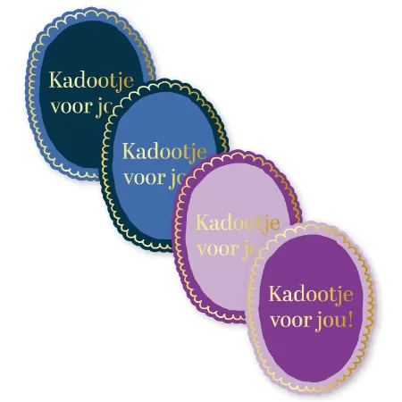 Afbeeldingen van KP® Stickers 42x55mm - Kadootje voor jou (4 varianten) 250p/r
