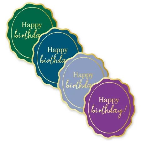 KP® Stickers 46x54mm - Happy birthday (4 varianten) 250p/r