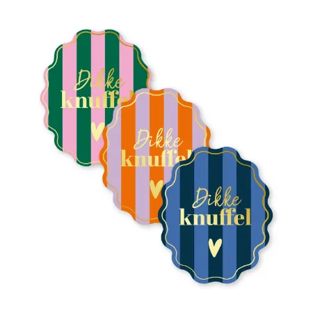 KP® Stickers 51x62mm - Dikke knuffel (3 varianten) 250p/r