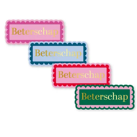 KP® Stickers 25x60mm - Beterschap (4 varianten) 250p/r