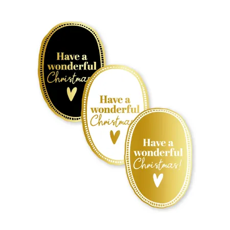 KP® Stickers 40x60mm - Have a wonderful Christmas (3 varianten) 250p/r