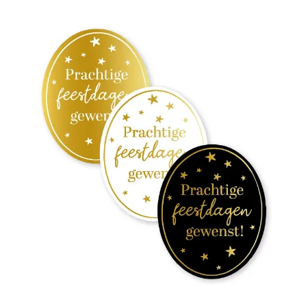 KP® Stickers 40x50mm - Prachtige feestdagen gewenst (3 varianten) 250p/r