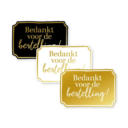 KP® Stickers 40x60mm - Bedankt voor de bestelling (3 varianten) 250p/r