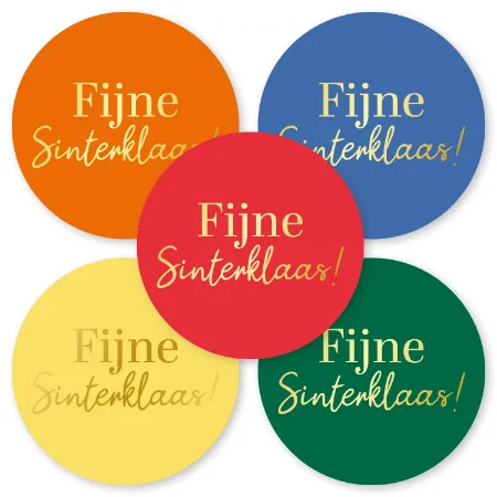 KP® Stickers D50mm - Fijne Sinterklaas (5 varianten) 250p/r