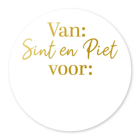 KP® Stickers D50mm - Van: Sint & Piet, Voor: 250p/r