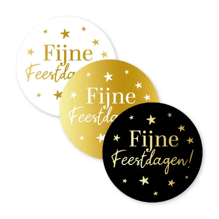 KP® Stickers D40mm - Fijne feestdagen(sterretjes) (3 varianten) 250p/r