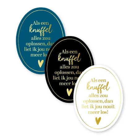 KP® Stickers 40x54mm - Als een knuffel alles zou oplossen, (3 varianten) 250p/r