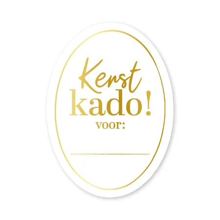 KP® Stickers 40x60mm - Kerst kado, voor: 250p/r