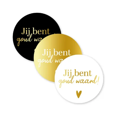 KP® Stickers D40mm - Jij bent goud waard (3 varianten) 250p/r