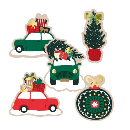 KP® Stickers 56x47mm - Christmas Vibes (5 varianten) 250p/r