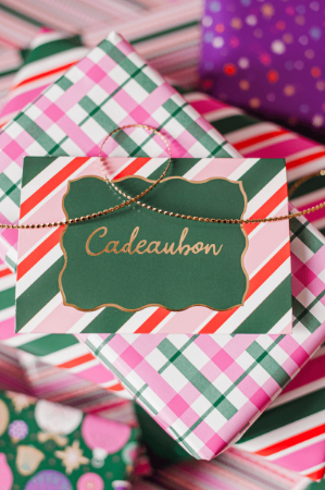 KP® Cadeaubon - Stripes roze/groen - 25 stuks