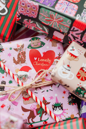 KP® Stickers 50x54,3mm - Lovely Christmas (hart) (3 varianten) 250p/r