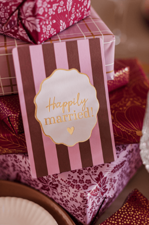 KP® Wenskaarten A6 - Happily married (stripes) - 10 stuks
