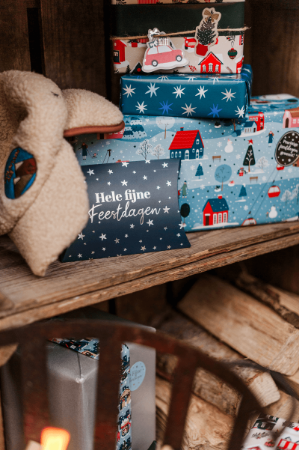 KP® Gondeldoosjes - Hele fijne feestdagen (silver stars) - 25 stuks