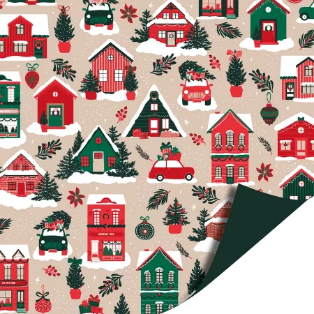 KP® Cadeaupapier 100m - Winter houses