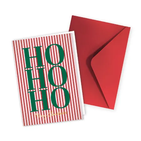 KP® Wenskaarten gevouwen - HoHoHo merry Christmas - 5 stuks