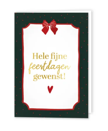 KP® Wenskaarten gevouwen - Hele fijne feestdagen gewenst - 5 stuks
