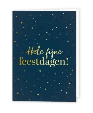 KP® Wenskaarten gevouwen - Hele fijne feestdagen (donkerblauw) - 5 stuks