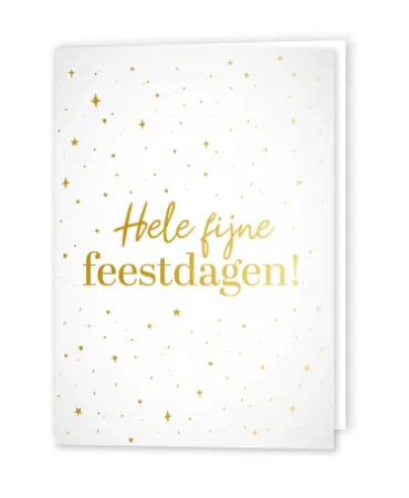 KP® Wenskaarten gevouwen - Fijne kerst, gelukkig nieuwjaar (wit/goud) - 5 stuks