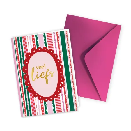 KP® Wenskaarten gevouwen - Veel liefs - 5 stuks