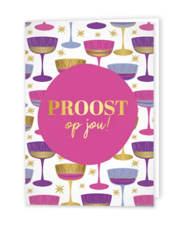 KP® Wenskaarten gevouwen - Proost op jou - 5 stuks