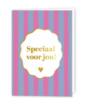 KP® Wenskaarten gevouwen - Speciaal voor jou (roze/blauw) - 5 stuks
