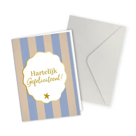 KP® Wenskaarten gevouwen - Hartelijk gefeliciteerd - 5 stuks