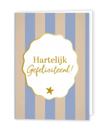 KP® Wenskaarten gevouwen - Hartelijk gefeliciteerd - 5 stuks