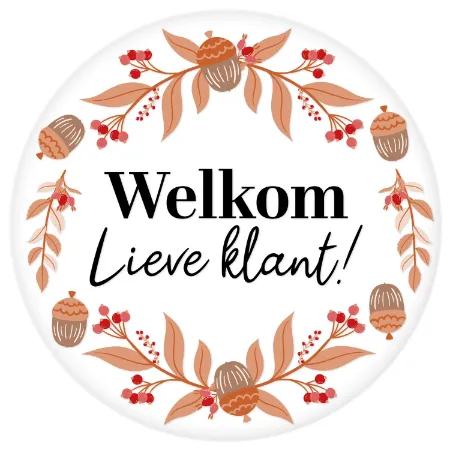 Herfst winkel raamstickers met welkom lieve klant