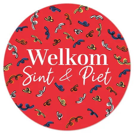 Winkel Raamsticker 30cm - Welkom Sint & Piet (rood) - Sinterklaas decoratie