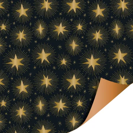 Afbeeldingen van KP® Cadeaupapier 30cm 100m - Stargazing black/gold