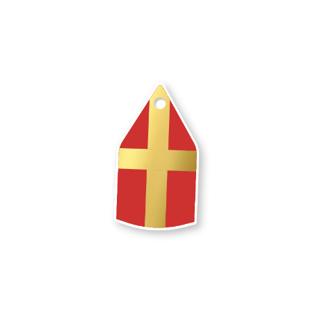 Afbeeldingen van KP® Cadeaulabel - Mijter - 35x60mm