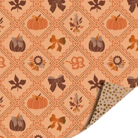 Afbeeldingen van KP® Cadeaupapier 30cm 100m - Luxury pumpkins