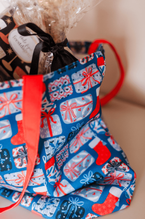 KP® Canvas tas - Xmas gifts blue 48x15x38cm