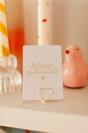 Kaarthouder hart goud 26x30mm, 30st